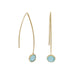 14 Karat Gold Plated Green Hydro Glass Wire Earrings