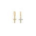 14 Karat Gold Plated Hoop Earrings with CZ Cross