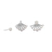 Rhodium Plated CZ and Cultured Freshwater Pearl Front/Back Earrings