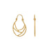 14 Karat Gold Plate Line Wire Design Hoop Earrings