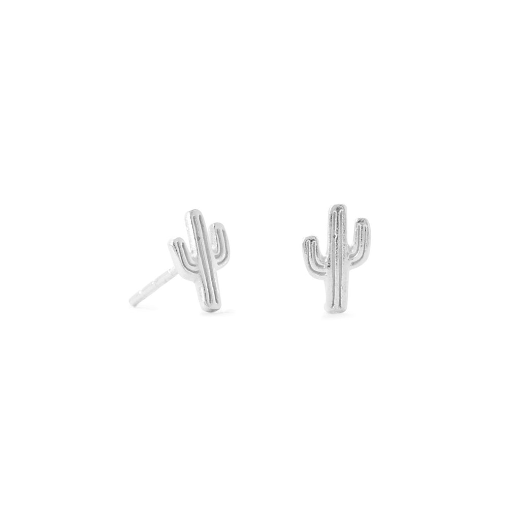 Small Polished Saguaro Cactus Stud Earrings