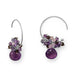 Plum Perfect! Rhodium Plated Multi Stone Beaded Wire Earring