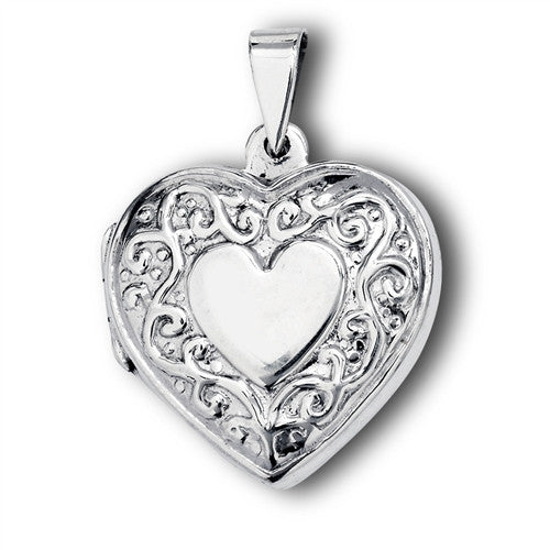 Sterling Silver Victorian Heart Locket