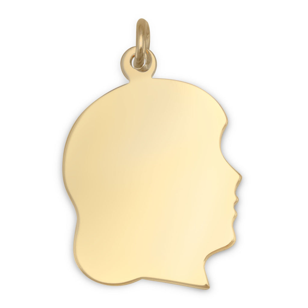 14/20 Gold Filled Engravable Girl's Silhouette Pendant