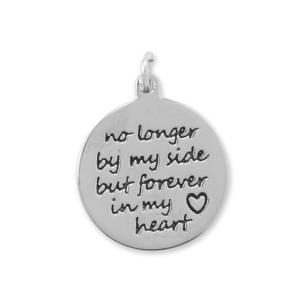 Rhodium Plated "Forever in My Heart" Charm