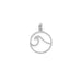 Rhodium Plated Outline Wave Pendant