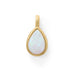 14 Karat Gold Plated Textured Pear Pendant with Synthetic Opal