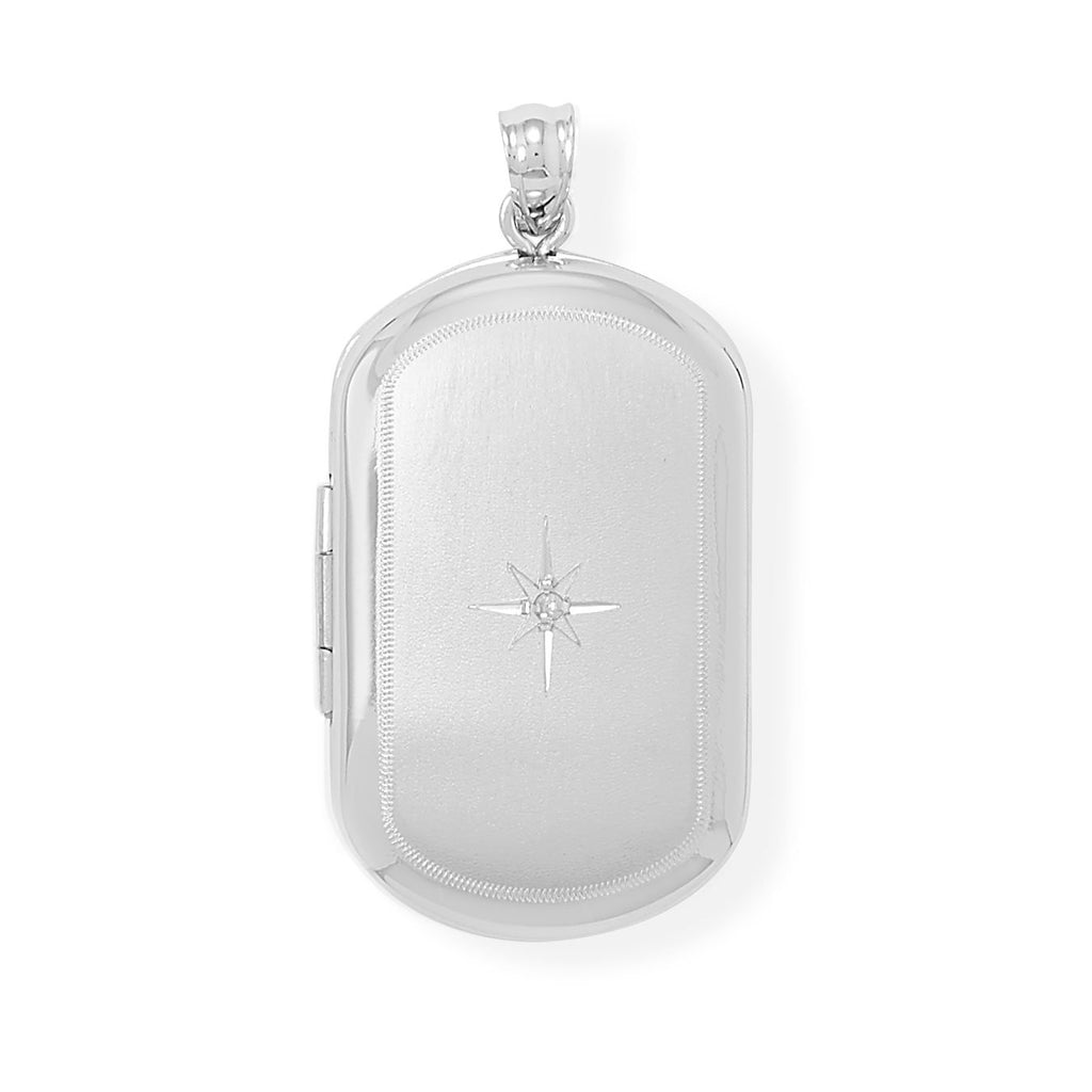 Oblong Memory Keeper Locket with Diamond Accent