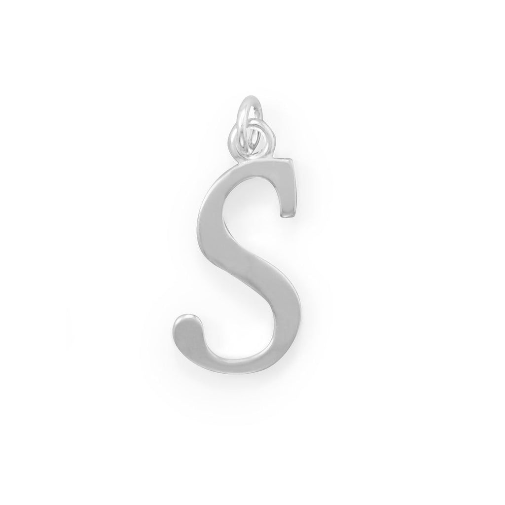 Polished Letter S Initial Pendant