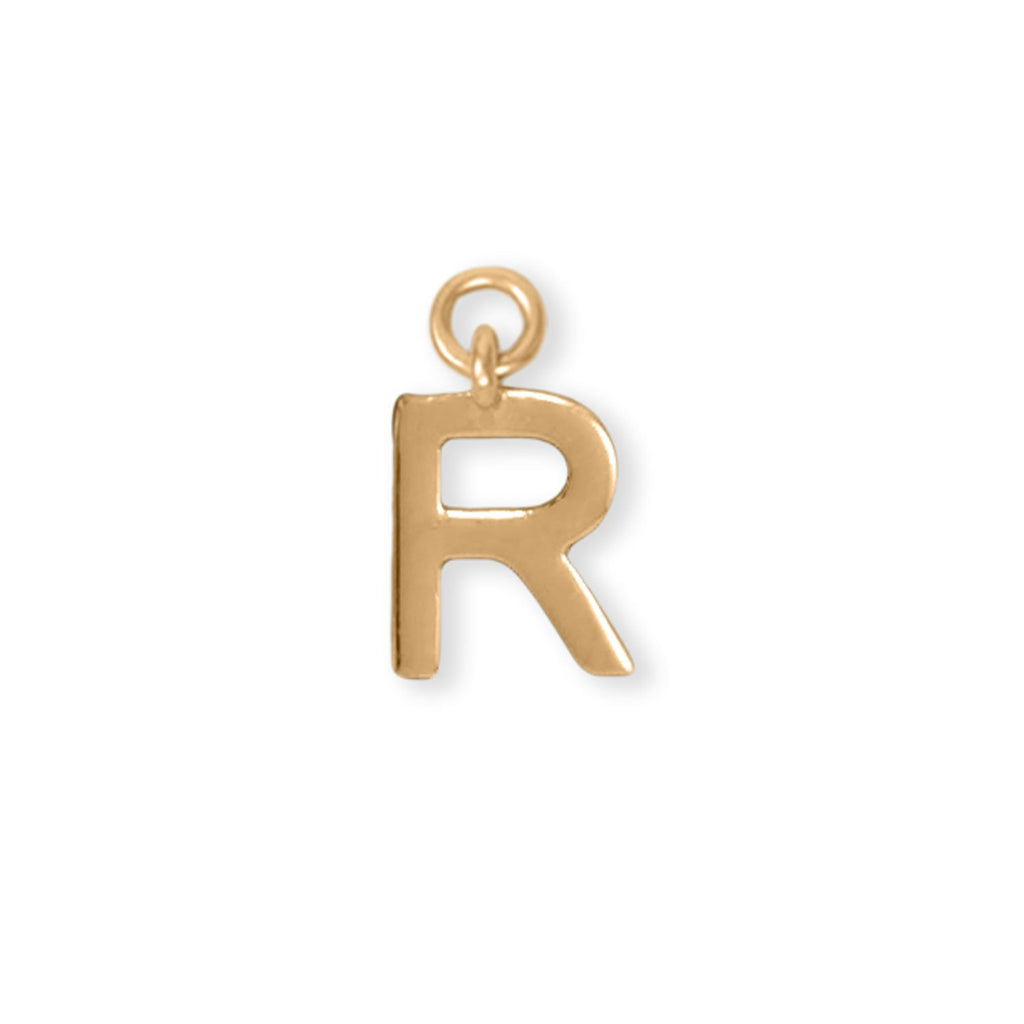 14 Karat Gold Plated Polished "R" Charm
