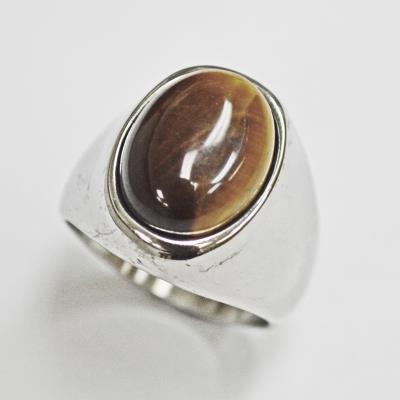 Stainless Steel Tiger Eye Ring