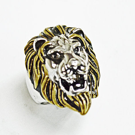 Stainless Steel 2 Tone Lion Ring