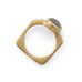 14 Karat Gold Plated Grey Moonstone and Diamond Chips Ring
