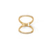 14 Karat Gold Plated CZ Double Band Knuckle Ring