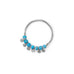 Rhodium Plated Synthetic Turquoise Bead and Disk Ring