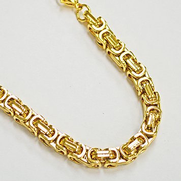Stainless Steel Gold Byzantine Necklace