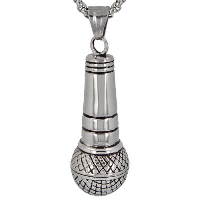 Stainless Steel Microphone Pendant Necklace