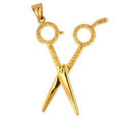 Stainless Steel Gold Scissor Pendant Necklace