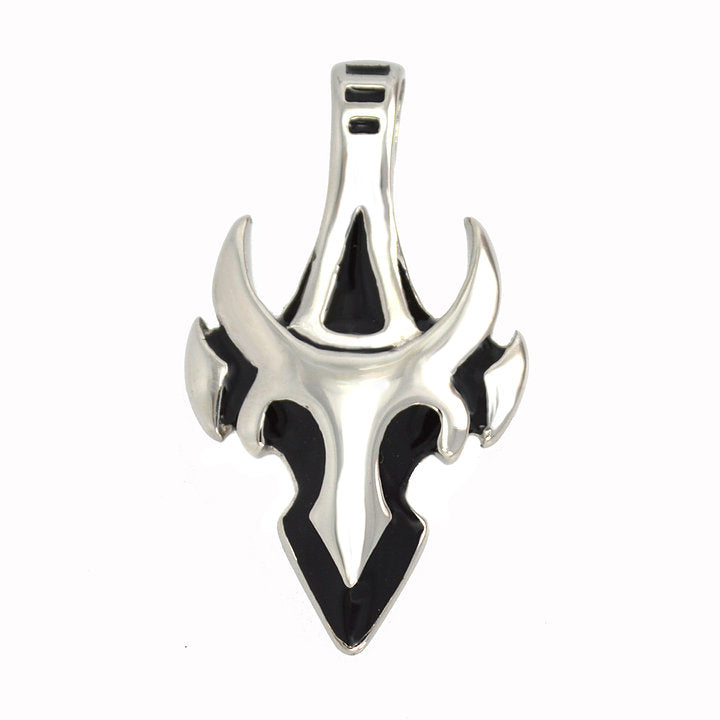 Stainless Steel Bull Horn Pendant Necklace