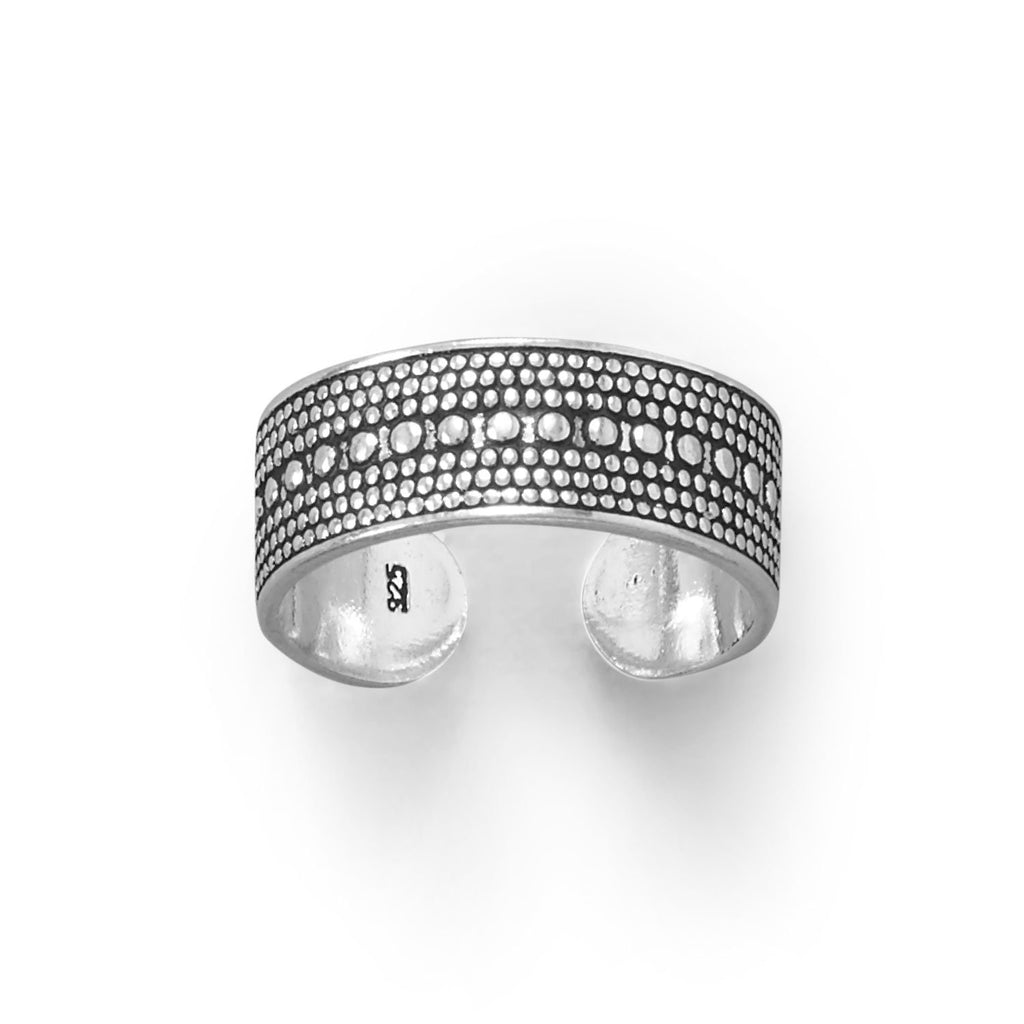 Oxidized Bead Design Toe Ring