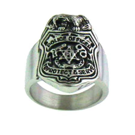 Stainless Steel Police Officer Ring