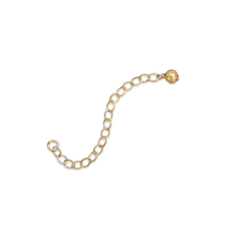 2" 14/20 Gold Filled Extender Chains with 4mm Bead End (Pack of 2)