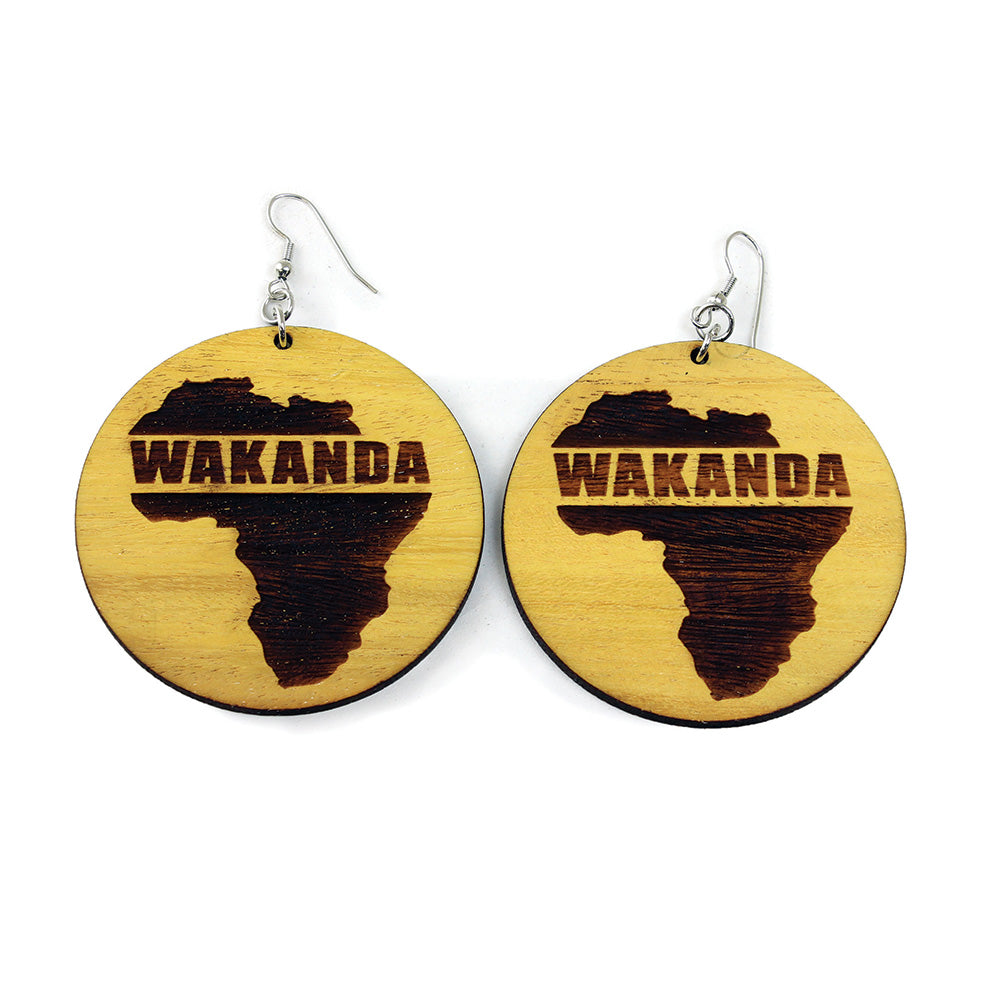 Wood Wakanda Earrings