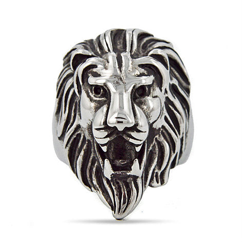 Stainless Steel Lion Face Ring