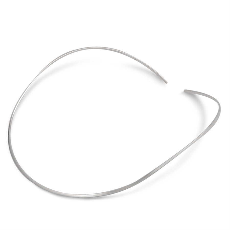 Sterling Silver Flat Choker Necklace