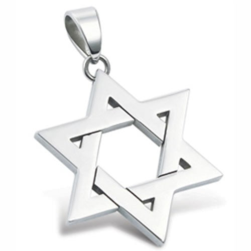 Stainless Steel Star of David Pendant Necklace