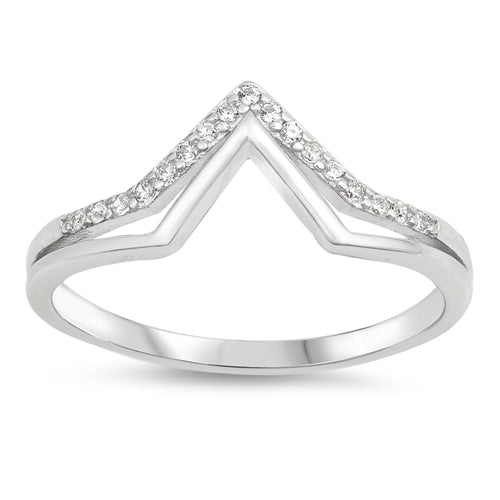 Sterling Silver Thumb Ring with CZ - 8mm