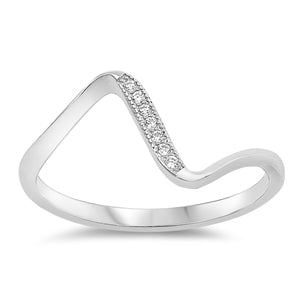 Sterling Silver Thumb Ring with CZ - 7mm