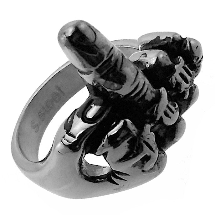 Stainless Steel Giving the Middle Finger Ring