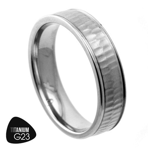 Titanium Ring With Textured Surface