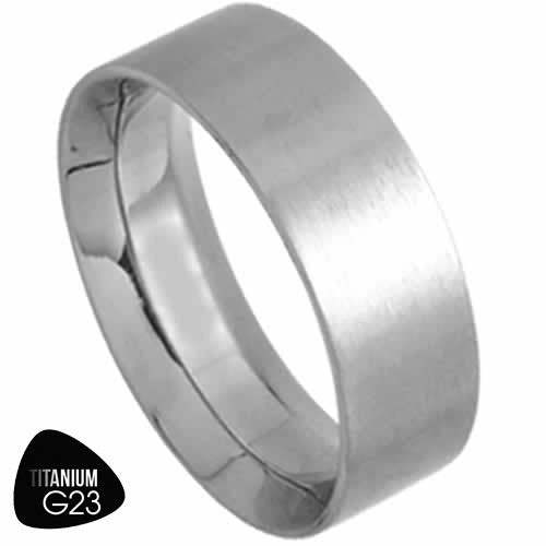 Titanium Ring With Sraight Edge and Inside Comfort Fit