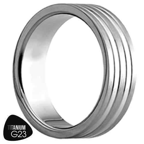 Titanium Ring With Several Stripes Around The Ring