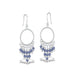 Sterling Silver Bali Style Dangle With Crystal Earrings