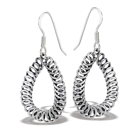 Sterling Silver Multiple Swirl Teardrop Dangle Earring - Matador Diamond