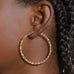 Stainless Steel  Multi-Color Braided Hoop Earrings