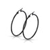 Stainless Steel Black IP Hoop Earrings