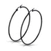 Stainless Steel Black IP Hoop Earrings