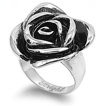 Stylish Couple Rings With Red Rose