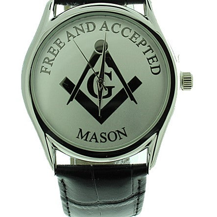 Masonic Free and Accepted Watch with Leather Band