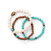 Wood and Magnesite Buddha Stretch Bracelet Set