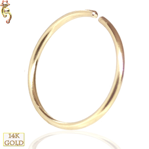 14k Solid Gold Seamless Continuous Nose Ring Hoops