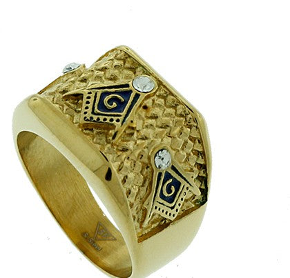 Stainless Steel Masonic Ring - Matador Diamond