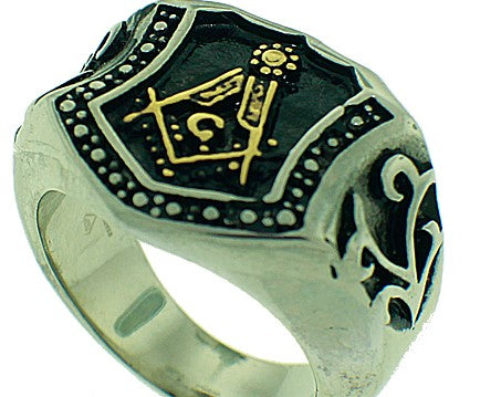 Stainless Steel Masonic Ring - Matador Diamond