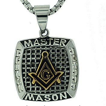 Stainless Steel Master Mason Pendant Necklace